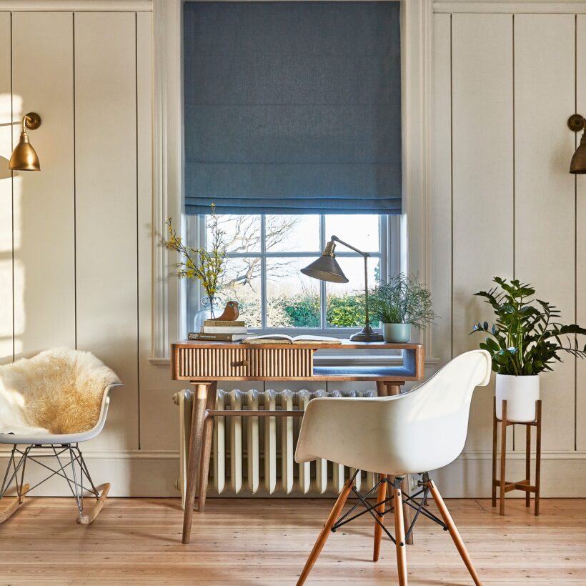 4. Library Roman Blinds - Saxon Shale