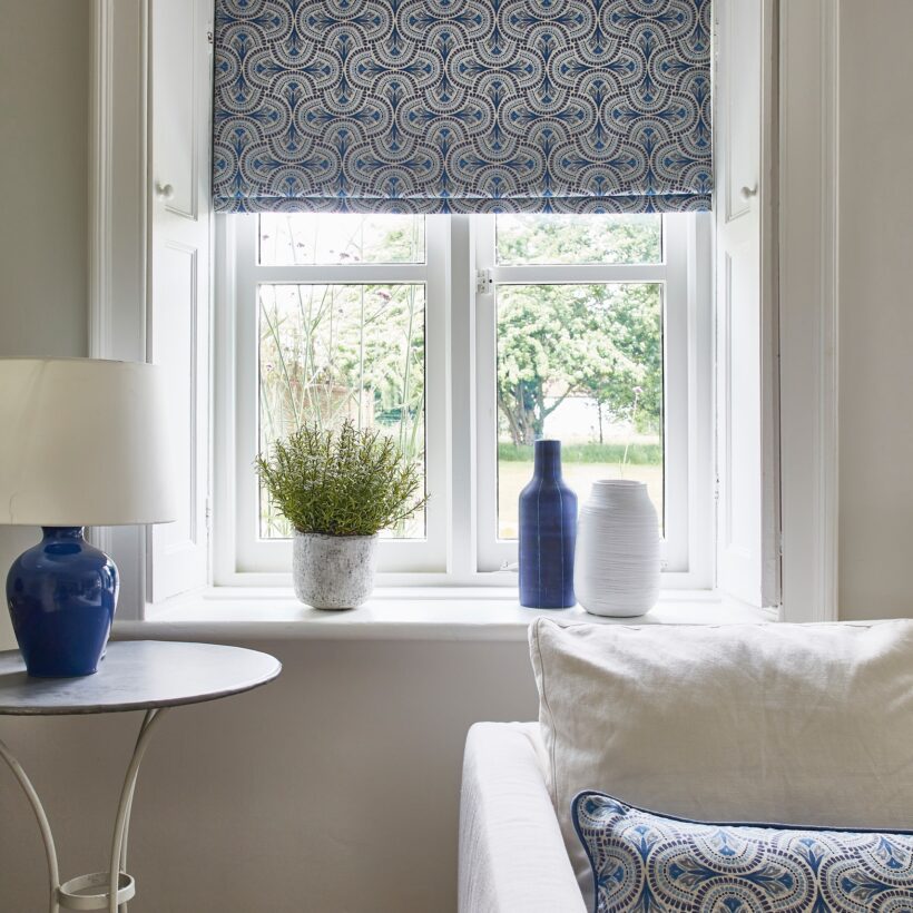 8. Library Roman Blinds - Skiathos Cobalt